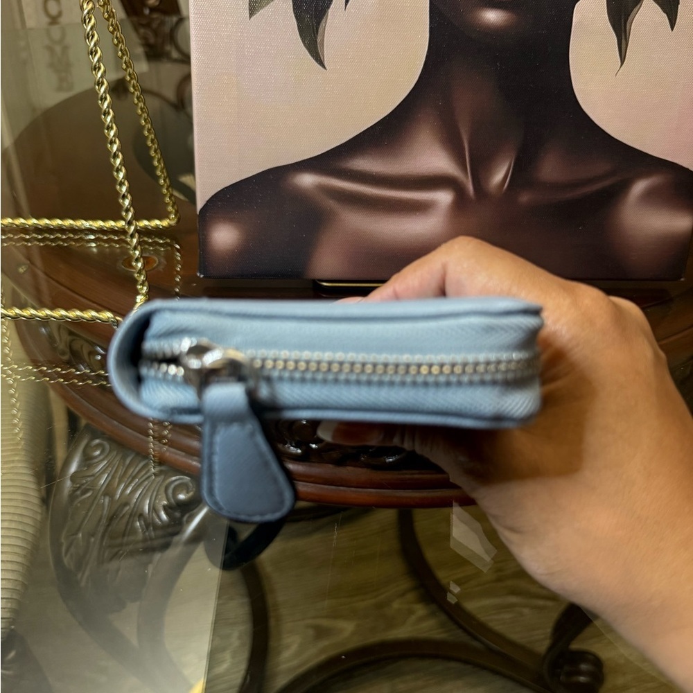 Guess Light Blue Wallet with Gold Accents - Picture 4 of 6